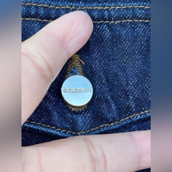 Goldsign The Pleat Cropped Denim Jacket size medium - Picture 6 of 13